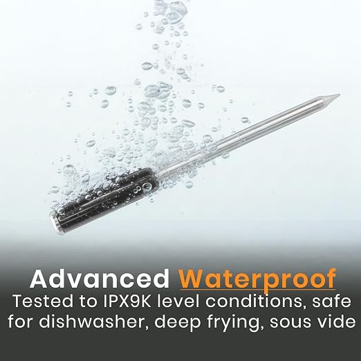 MeatStick V Prime WiFi Wireless Meat Thermometer, 1200°F 6-Sensor Probe | 50+ hr battery, dishwasher-safe probe, 900 ft+ Bluetooth range. For Grill, Smoker, Oven, Air Fryer, Sous Vide, BBQ