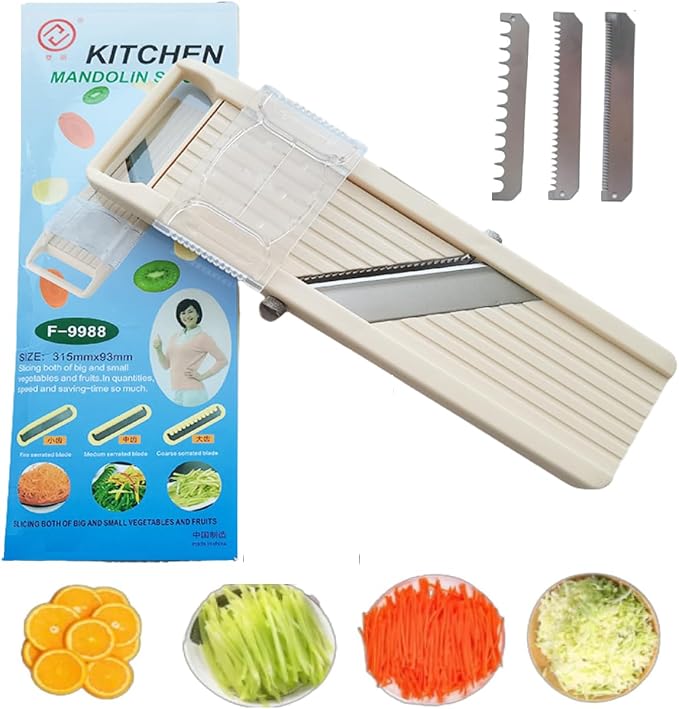Handheld Mandoline - Japanese Style Slicer for Vegetables, Cabbage, Cucumber & Carrots