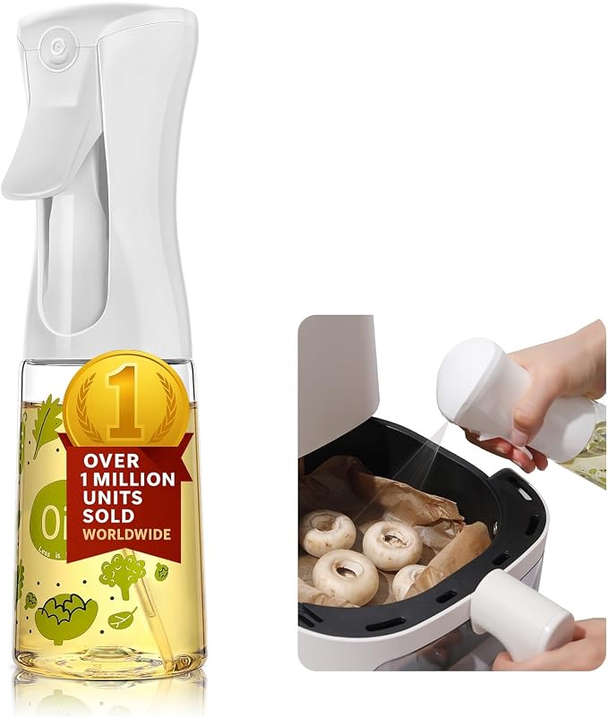 oil spray PET bottle 200ml Upgraded Version.Fine Mist Spray Bottle for Air Fryer, Olive Oil, Avocado Oil, Healthy Nonstick Frying, Commercial & Home Kitchen Use (PS601　1Pc)