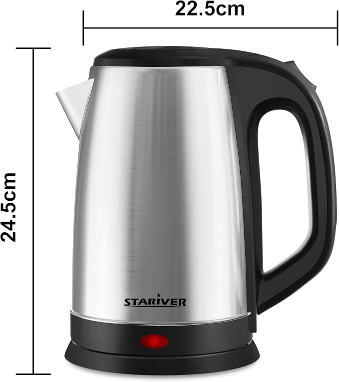 Stariver 2.5L Large Electric Kettle, BPA-Free Stainless Steel Water Kettle | Fast Boil Electric Tea Kettle, Auto Shut-Off & Boil-Dry Protection, 10-12 Cups, Large Capacity for Family Use