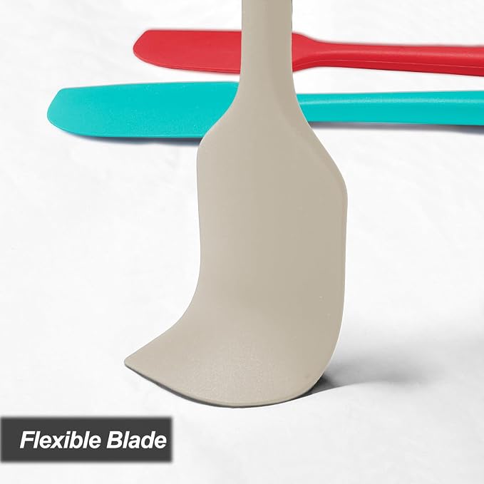 3 Pack Large Silicone Spatula for Kitchen,600°F Heat resistant Rubber Spatulas for Baking,Cooking, Scraping,and Mixing,Non Stick Kitchen Utensils, BPA Free, 11.2 IN, Khaki