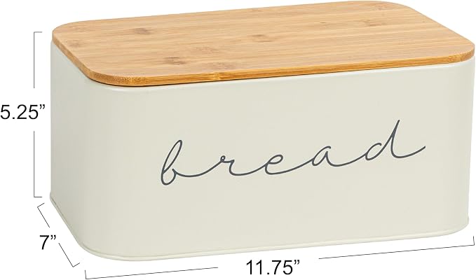 Bloomingville Metal Bread Bin with Bamboo Lid (Pack of 3)