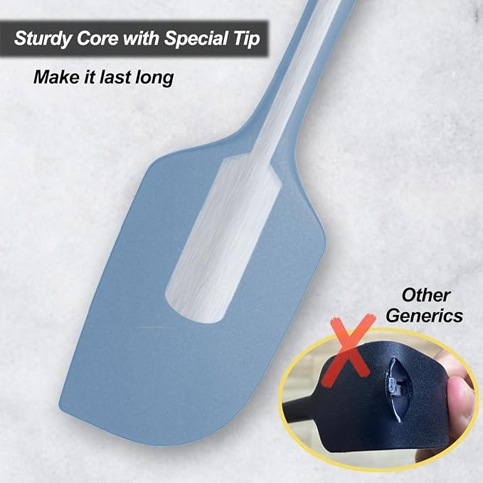 3 Pack Large Silicone Spatula for Kitchen,600°F Heat resistant Rubber Spatulas for Baking,Cooking, Scraping,and Mixing,Non Stick Kitchen Utensils, BPA Free, 11.2 IN, Starry Blue