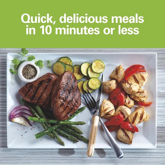 Hamilton Beach Electric Indoor Grill, 6-Serving, Large 90 sq. in. Nonstick Easy Clean Plates, Floating Hinge for Thicker Foods, 1200 Watts, 6.38"D x 12.68"W x 13.78"H, Silver (25371), (Pack of 2)