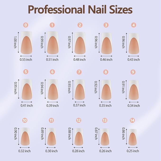 Misssix 150Pcs Deep French Tip Press on Nail Long Square Gel Fake Nails | No Need to File 3 in 1 Tips Pre-lasting, White French Nail Tips for Nail Art DIY 15 Sizes
