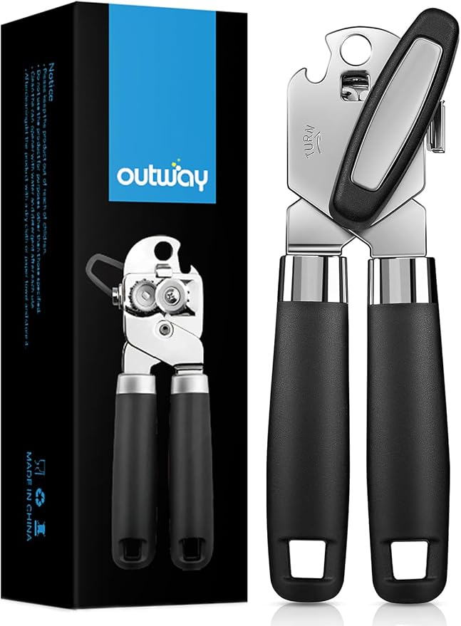 Can Opener,Professional 3-In-1 Multifunctional Manual Can Openers Bottle Opener,Kitchen Durable Stainless Steel Heavy Duty Can Opener Smooth Edge for Kitchen Seniors Friendly