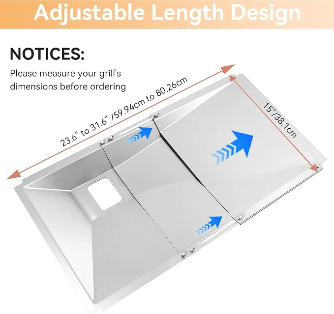 Adjustable Grease Tray with Catch Pan for 3/4/5/6 Burner Gas Grills, Universal Drip Pan fits Nexgrill, Charbroil, Dyna Glo, Kenmore, BHG, Expert, Grill Replacement Parts for More Gas Grill