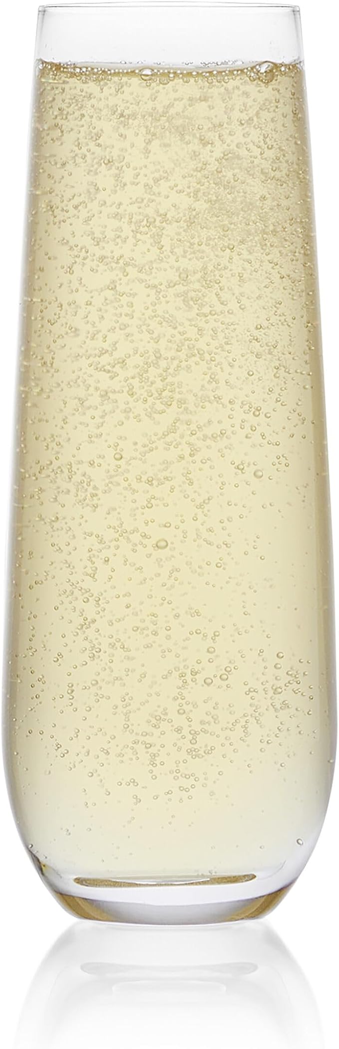 Mikasa Lana Stemless Champagne Flutes Glasses, Set of 4, 9.5 Ounce, Clear