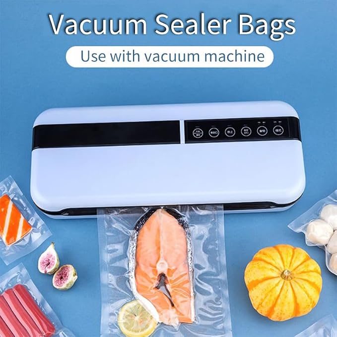 Premium Vacuum Sealer Bags 200 Quart 8" x 12", Pre-cut food saver bags, BPA Free & Heavy Duty Vacuum Freezer Bags. Commercial Grade, Sous Vide, Seal a Meal