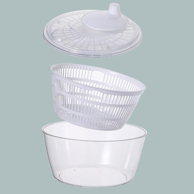 Generic Vegetable Fruit Washer ner, Manual Fruits Washer, Durable Salad Dryer Bowl, PP Salad ner Lettuce Dryer, Vegetable Washer Dryer With Effortless Action For Lettuce, Vegetables, White