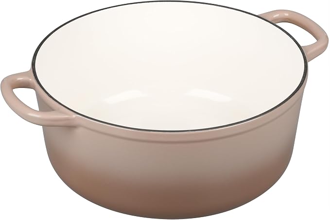 EDGING CASTING Enameled Dutch Ovens Cast Iron Dutch Oven Pot with Lid for Bread Baking, Cook, Dual Handle, 7 Quart, Mocha