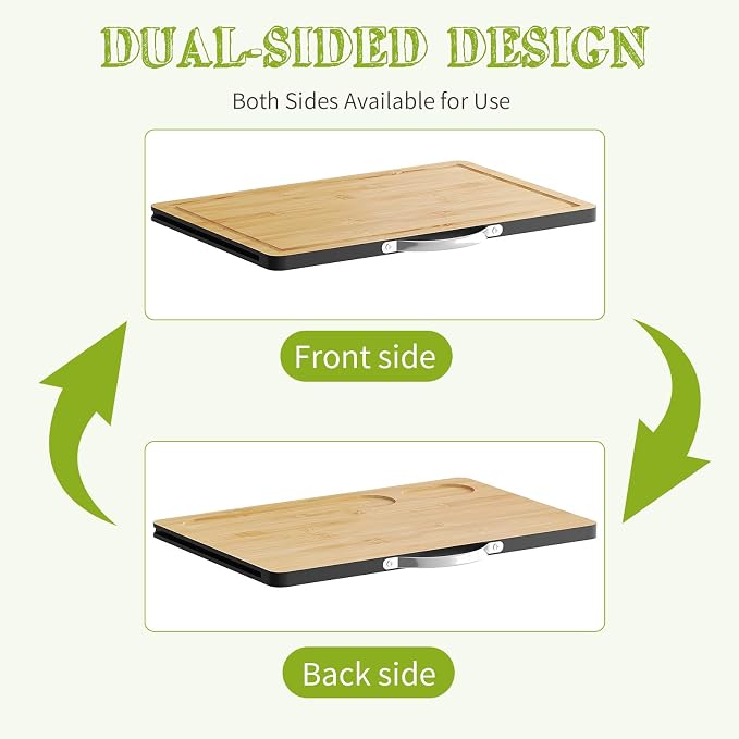 BMOSU Bread Box with Cutting Board for Kitchen Countertop Corner Bread box Double Layer Bamboo Extra Large Capacity Bin Kitchen Food Storage Container (Black)