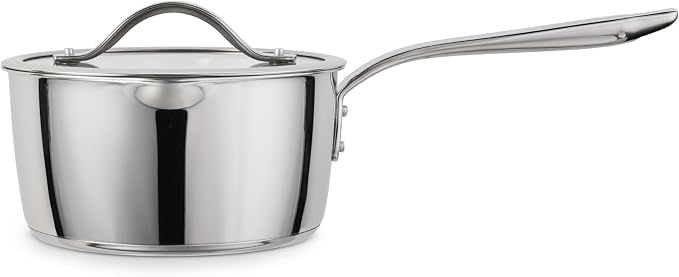 Tramontina Tempo Tri-Ply Base Stainless Steel 3-Qt Sauce Pan with Lid | Induction-Ready Saucepan, Oven-Safe, Dishwasher-Safe