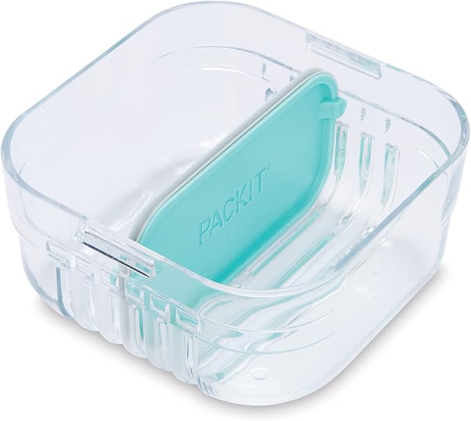 PackIt Mod Snack Bento Food Storage Container, Mint Green (Pack of 2)