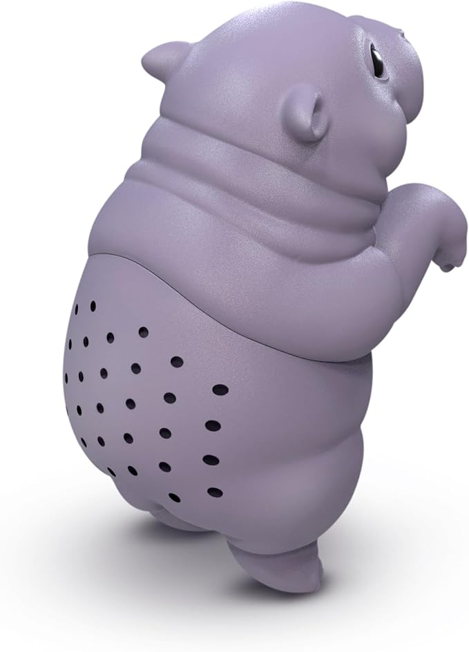 Genuine Fred SIP'OPOTAMUS Baby Hippo Tea Infuser – Moo Deng Inspired Design - Loose Leaf Tea Strainer - BPA-Free Silicone - Dishwasher Safe - Cute and Functional Gift