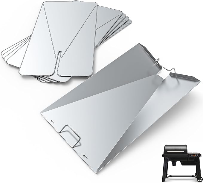 SafBbcue Drip Tray & 10 Liners for Traeger Woodridge Pellet Grill, BAC818 | StainLess Steel Tray and 10 Aluminum Liners, Fits Woodridge TFB86MLH & Pro 34, Rust-proof