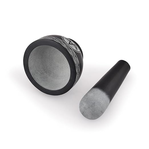 Mortar and Pestle Set Unique - Pestle and Mortar Bowl Solid Stone Grinder for Herbs Spice Guacamole Garlic Ginger Root