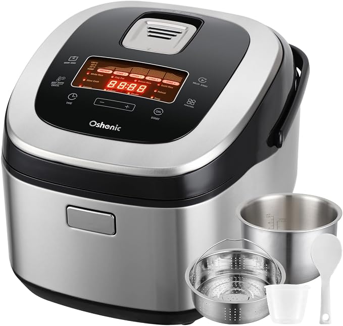 Rice Cooker 20 Cup Cooked,Induction Heating&Fuzzy Logic Technology | Electric Smart Rice Cooker With Steamer Basket,LCD Display 11 Multi Portable Rice Maker,Delay Timer & Auto Keep Warm for home