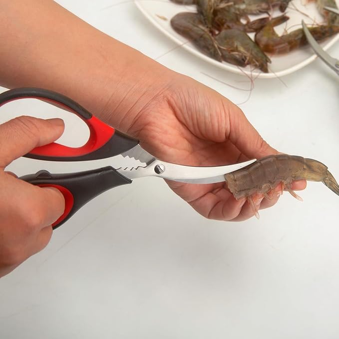 masteymoh 3 Pairs of Kitchen Seafood Scissors for Crab Legs, Lobster Shell Cracker, Multifunctional Crab Leg Crackers