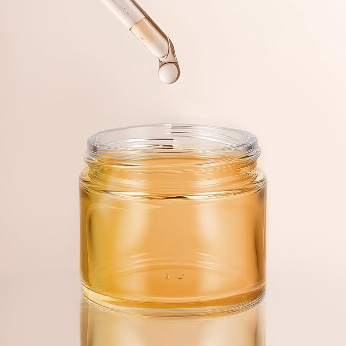 2oz Jars with Lids, Hoa Kinh 24 Pack Clear Cosmetic Glass Jars with Lids | Empty Cosmetic Containers Round Airtight Glass Jar with Inner Liners and Lid for Storing Lotions, Powders, and Ointments