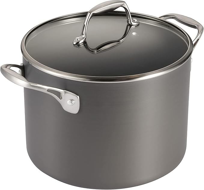 Tramontina OnyxPro Hard Anodized Non Stick 8-Quart Stock Pot with Lid | Pasta Pot with Reinforced Nonstick Coating, Oven Safe