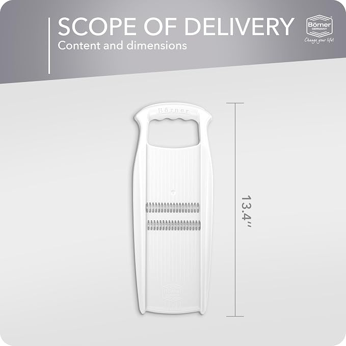 BORNER Roko PowerLine | Vegetable Grater Börner - Quality Made in Germany, Color:White