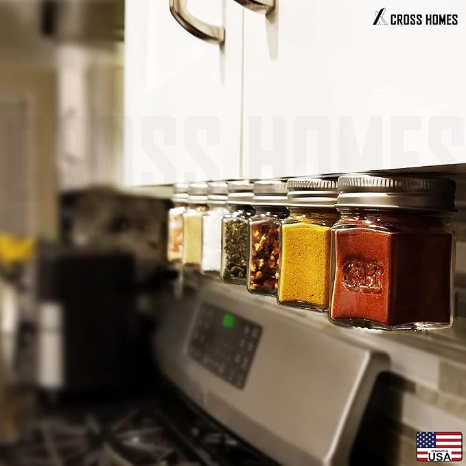 15 Pack Magnetic Spice Jars Large 4 oz Refrigerator Hexagon Glass Spice Jars Magnetic Lids Shaker Spice Labels Magnetic Glass Spice Containers for RV Travel Trailer Kitchen Fridge Cabinet Wall mount