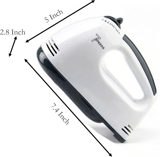Electric Hand Mixer, 7 Speed Egg and Flour Automatic Mixing with Whisk for Cooking of Bread, Cake (1)