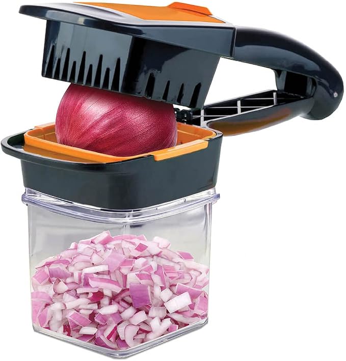 NUTRI CHOPPER Handheld Vegetable & Fruit Chopper, Manual Kitchen Slicer for Onions, Garlic & Potatoes, Compact & Portable