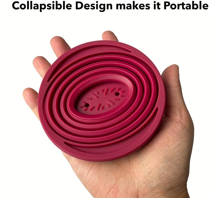 Attsky Collapsible Pour Over Coffee Dripper for Camping, 2-Pack, Red | Reusable Silicone Filter Holder for Travel & Backpacking, Brews 2+ Cups, Single-Cup Brewer, Compact Camp Coffee Maker Kit