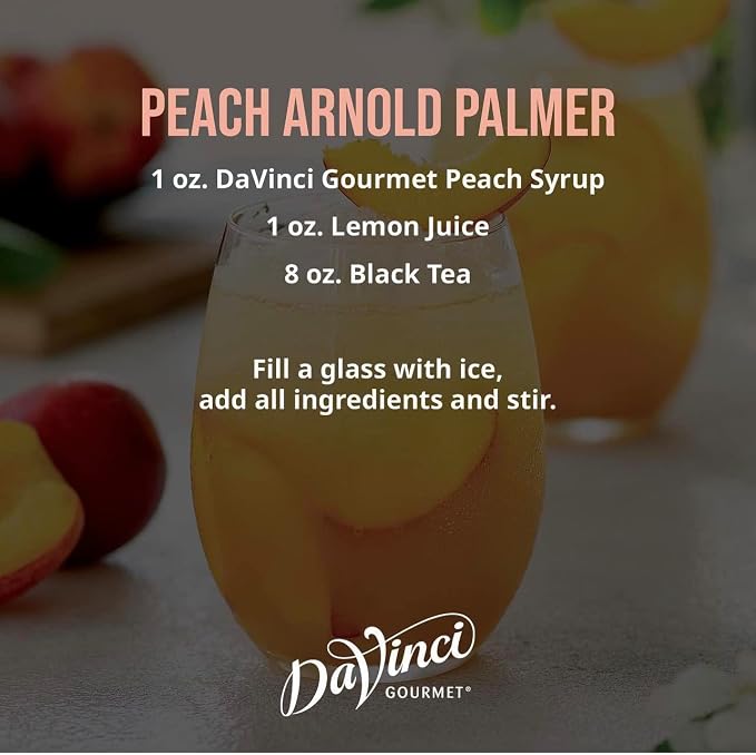 DaVinci Gourmet Classic Peach Syrup, 25.4 Fluid Ounces (Pack of 4)