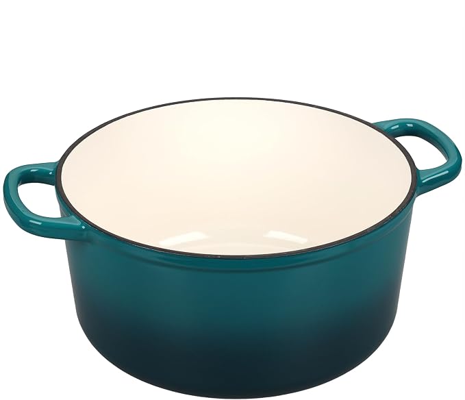EDGING CASTING Enameled Cast Iron Dutch Oven with Sourdough Bread Baking Kit, Bread Dutch Oven with Lid, Includes Proofing Basket & Baking Tools, 5qt, Darkcyan