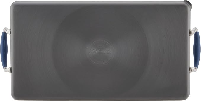 Anolon Advanced Hard Anodized Nonstick Double Burner Griddle with Multi-Purpose Rack, 10-Inch by 18-Inch, Indigo