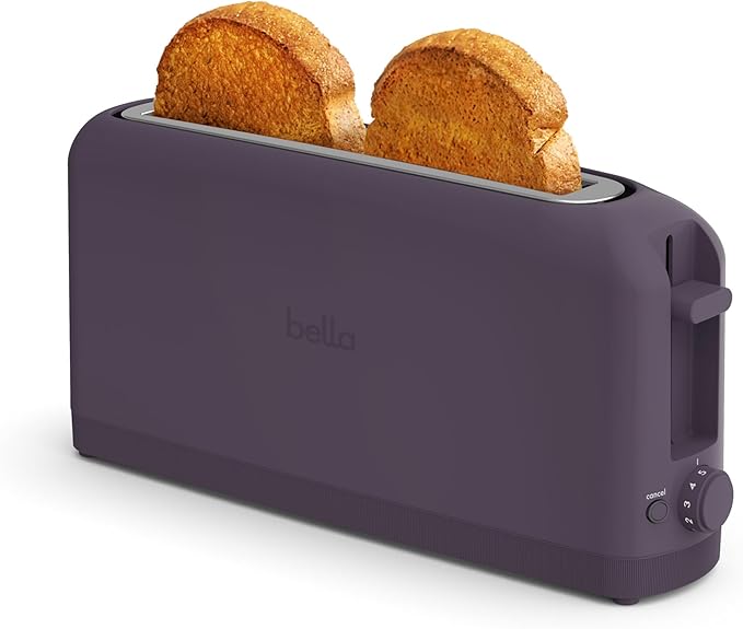bella Fits-Anywhere™ 2-Slice Slim Toaster, Long Slot & Extra Wide, Plum