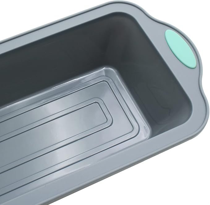 9 Inch Silicone Bread and Loaf Pan, 2 Pack Food Grade Nonstick Silicone Molds for Baking Banana Bread, Meat Loaf, Pound Cake, with Metal Reinforced Frame More Strength