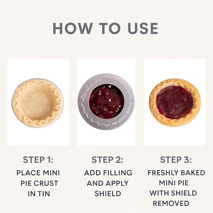 Mrs. Anderson's Baking Individual Pie Crust Protector Shields, Set Of 2, For Mini Pies And Pot Pies, Fits Up To 5-Inch Pie Plates, Prevents Over-Browning And Spills