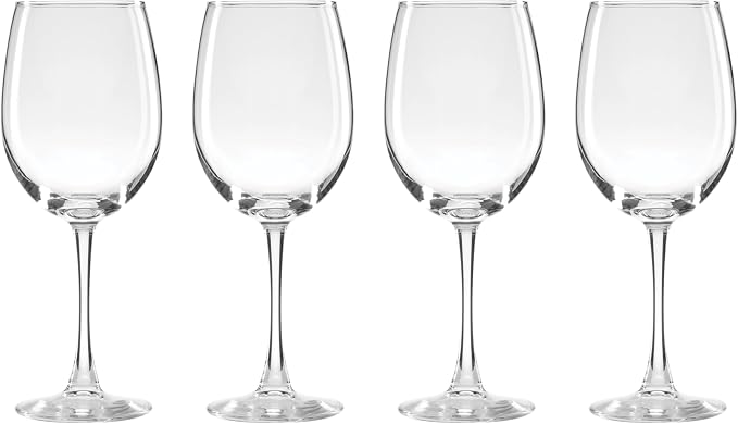 Oneida 5 O'Clock All-Purpose Wine Glasses, 16oz, Set of 4 | dishwasher safe | 9 inch height | everyday hosting gift | 16oz, gift for women, drinking glasses set