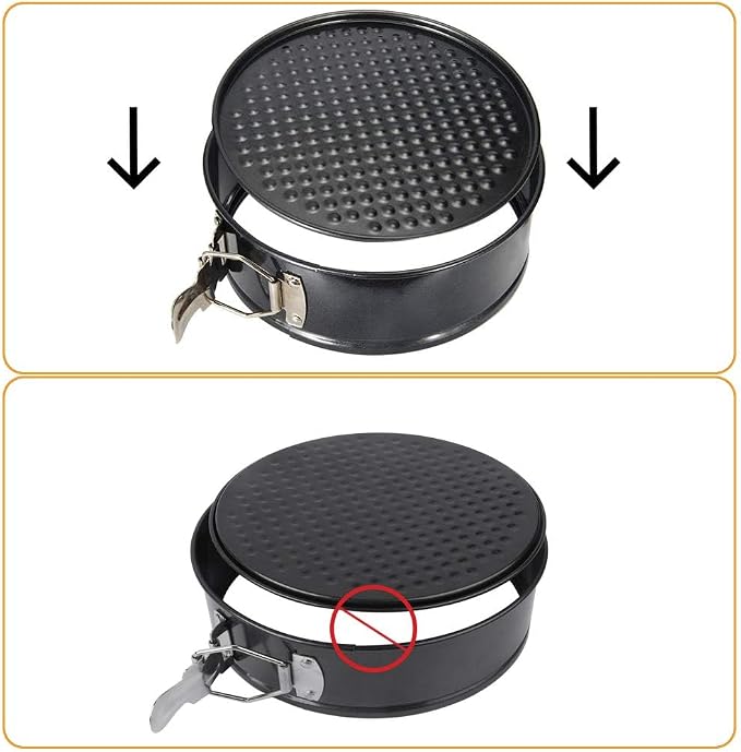 Round Springform Pan, Round Cake Pan, Springform Pan 3-Piece Set (12.5 Cm/4.92 In), (18 Cm/7.08 In), (22.3 Cm/8.8 In) Baking Pans with Removable Flat Base