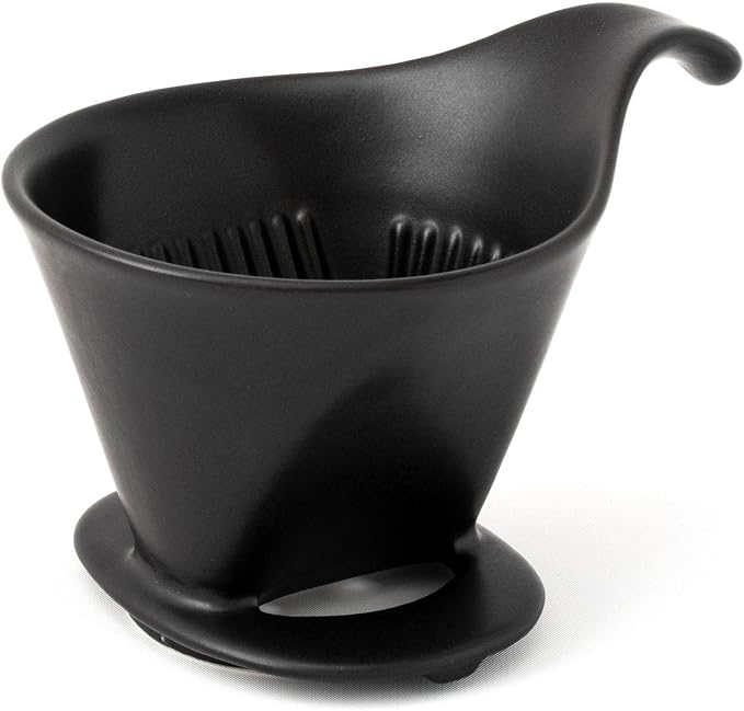 ZERO JAPAN - Bee House Pour Over Coffee Dripper - Ceramic Coffee Maker with Elegant Peek Hole, Drip Cone Brewer Coffee Gifts, Brewing Accessories - Noble Black, Standard Size
