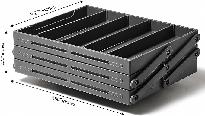 Ontel Smart Drawer Organizer - Multi-level Jewelry Holder, Cosmetics Organizer, or Office Drawer Organizer with Adjustable Dividers for Organization and Storage, Fits Drawers 9.5"W x 7.5"L x 2.75"D