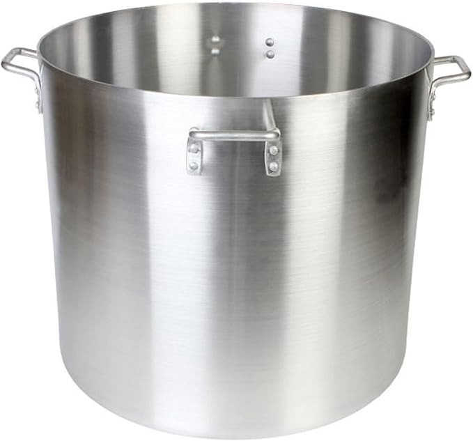TrueCraftware- 120 qt. Aluminum Stock Pot with Quad Handles 6mm Thickness- Multipurpose Pot Cookware Large Stockpot Stew For Cooking Simmering Soup Seafood Stock Home Kitchen Restaurant