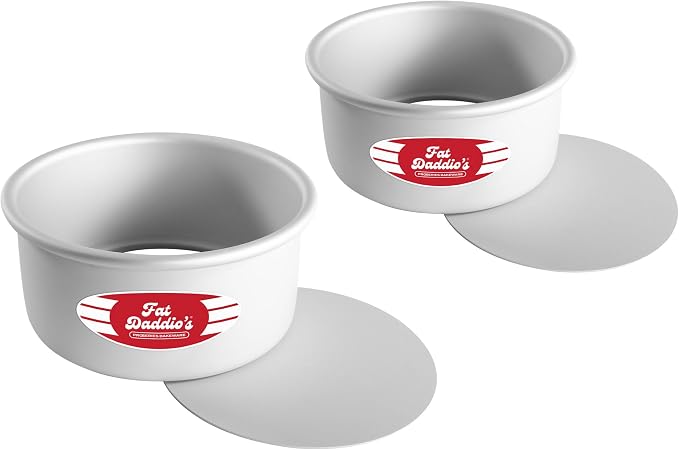 Fat Daddio's PCC-63SET Anodized Aluminum Round Cheesecake Pans, 2 Piece Set, 6 x 3 Inch