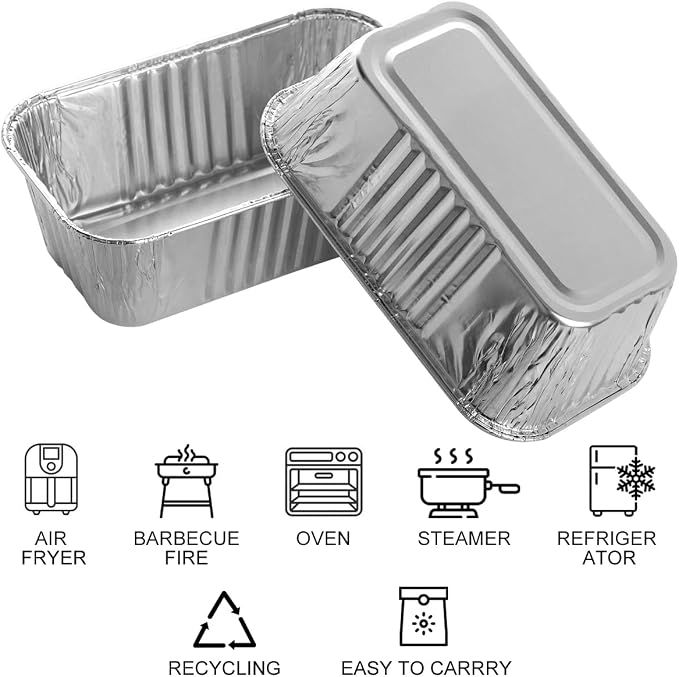 MOACOCK 100 Pack 1Lb Aluminum Mini Loaf Baking Pans, 6” x 3.5” x 2” Heavy Duty Disposable Loaf Pans, Thick Foil Bread Pans for Baking Holiday Treats Food Storage and Takeout