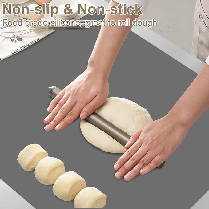 78"x32"(200cmx80cm) Large Silicone Kitchen Counter Mat, Heat Resistant Non-Slip Countertop Protector, Waterproof Multipurpose Mat for Kitchen Island, Black