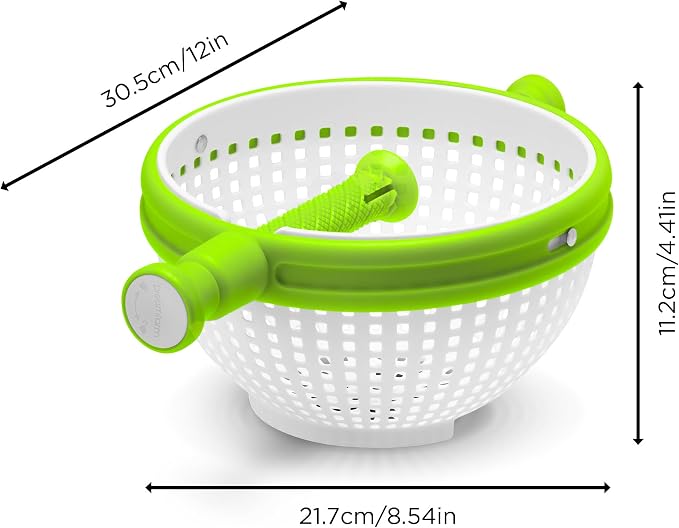 Dreamfarm Spina 2-in-1 Collapsible Salad Spinner & Colander | Compact storage, in-sink salad washer and strainer, 12 cup capacity, cleans fruit, vegetables and berries, drains pasta