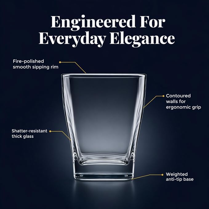 Anchor Hocking Rio Drinking Glasses (4-Pieces, 11-ounce, dishwasher safe)