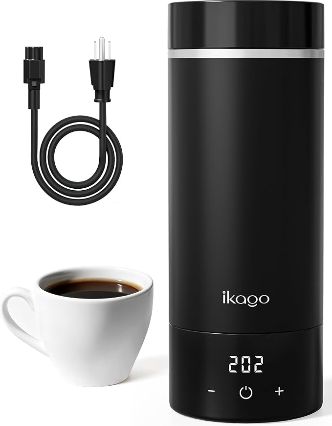 Portable Electric Kettle for Travel 450ml, 1°F Precise Control,UL Certified | 350W Fast Boiling, Anti-Scald Steam Tech, 316 Stainless Steel, Auto Shut-off, Perfect for Travel & Business