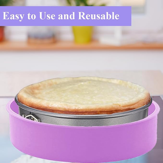 Silicone Springform Pan Protector, Cheesecake Water Bath Protector | for 7'',7.5'' Round Springform Pan, Leakproof, 8 inch