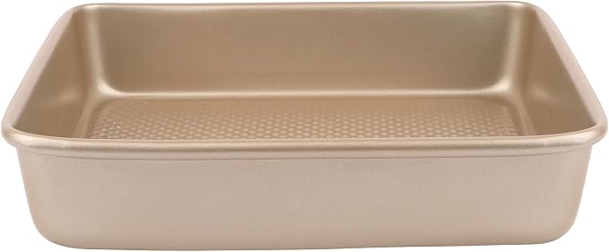 David Burke 9" Square Bake Pan, Carbon Steel, Non-Stick, PFTE & PFOA Free, Oven Safe – Bronze