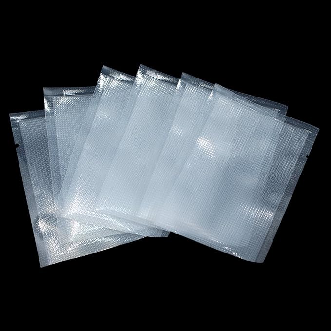 FERENLI 100 Pieces 2.7x3.9 inch (Usable Size 2.4x3.3 inch) Small Vacuum Sealer Bags for Food Storage Open Top Clear Plastic Flat Pouches Bulk Food Packaging Bags with Tear Notch